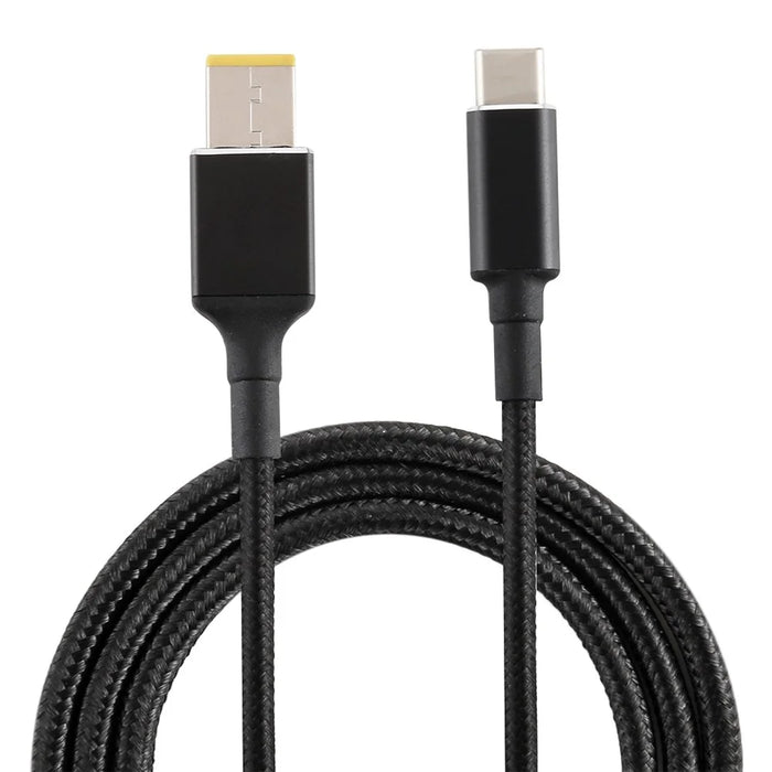 Big Square Male to Type-C Nylon Braided Power Charging Cable for Lenovo Laptop 1.8m - 1