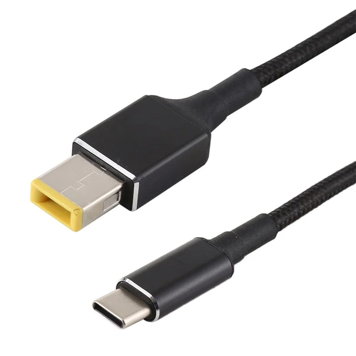 Big Square Male to Type-C Nylon Braided Power Charging Cable for Lenovo Laptop 1.8m - 2
