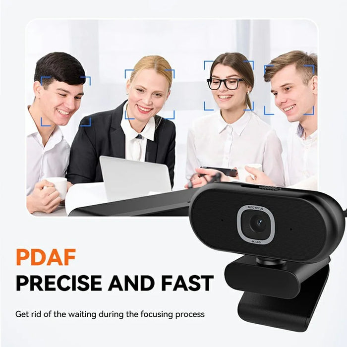L60 4K USB Webcam Driver Free Auto Focus Camera with Remote Control High Definition Cam for Meeting Streaming - Silver - 4