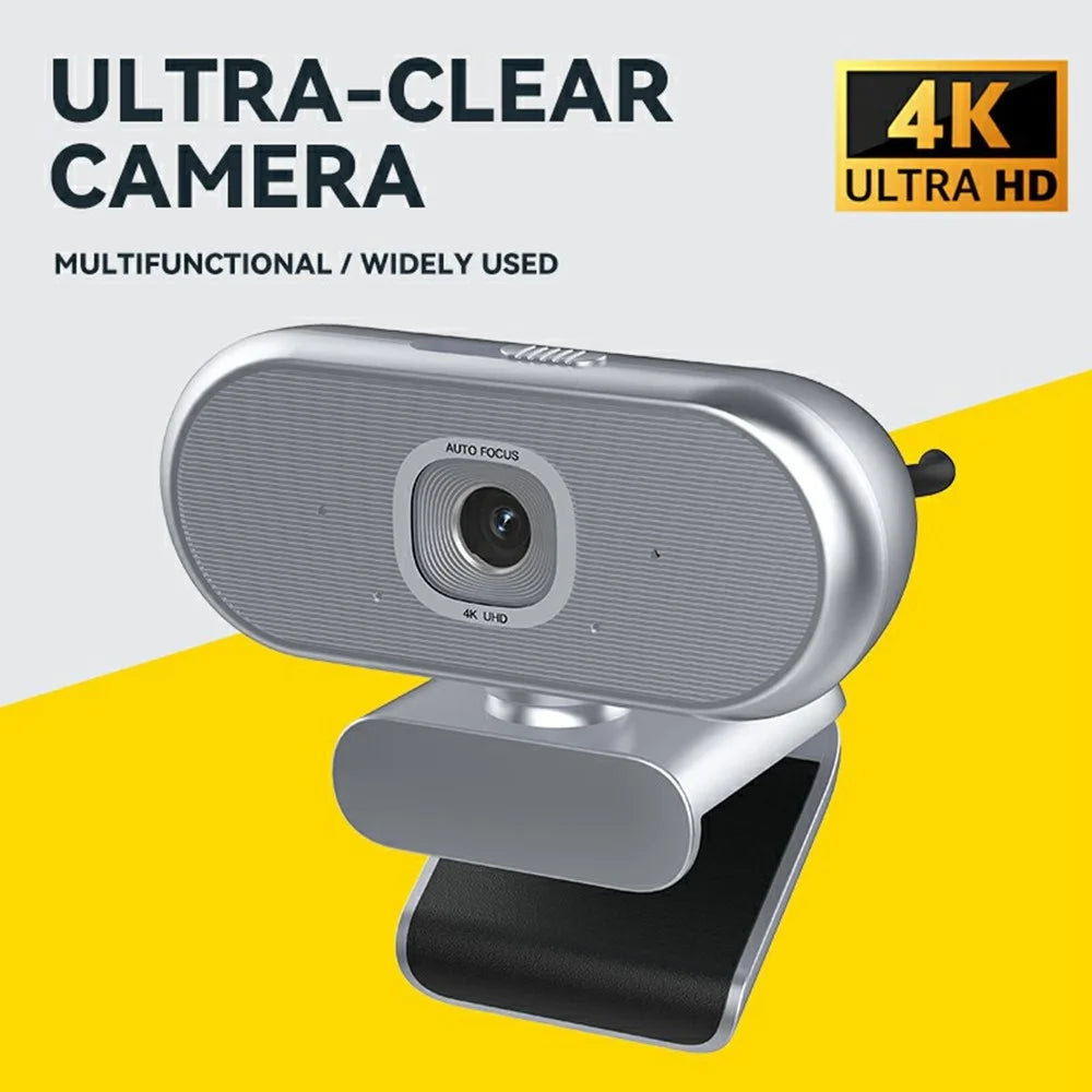 L60 4K USB Webcam Driver Free Auto Focus Camera High Definition Cam for Meeting Streaming - Silver - 2