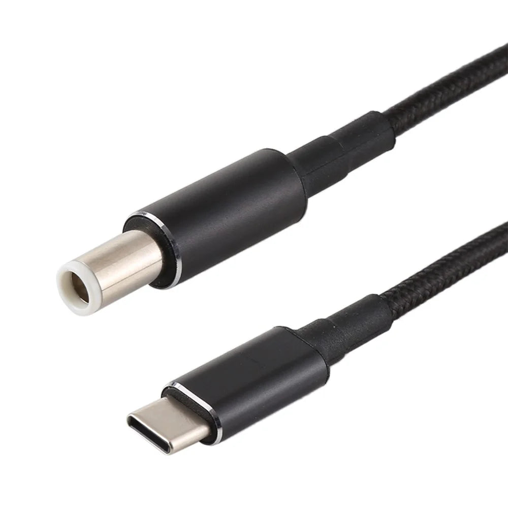 PD 100W 7.4 x 0.6mm Male to Type-C Male Nylon Braided Power Cable for Dell Laptop 1.8m - 2