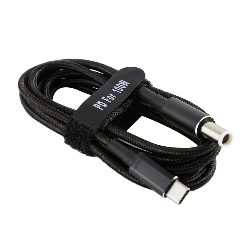 PD 100W 7.4 x 0.6mm Male to Type-C Male Nylon Braided Power Cable for Dell Laptop 1.8m - 3