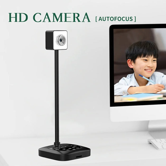 LK518 4K Desktop Document HD Webcam with Microphone USB Live Streaming Visualizer Autofocus Web Camera for Teaching Office - Silver - 2