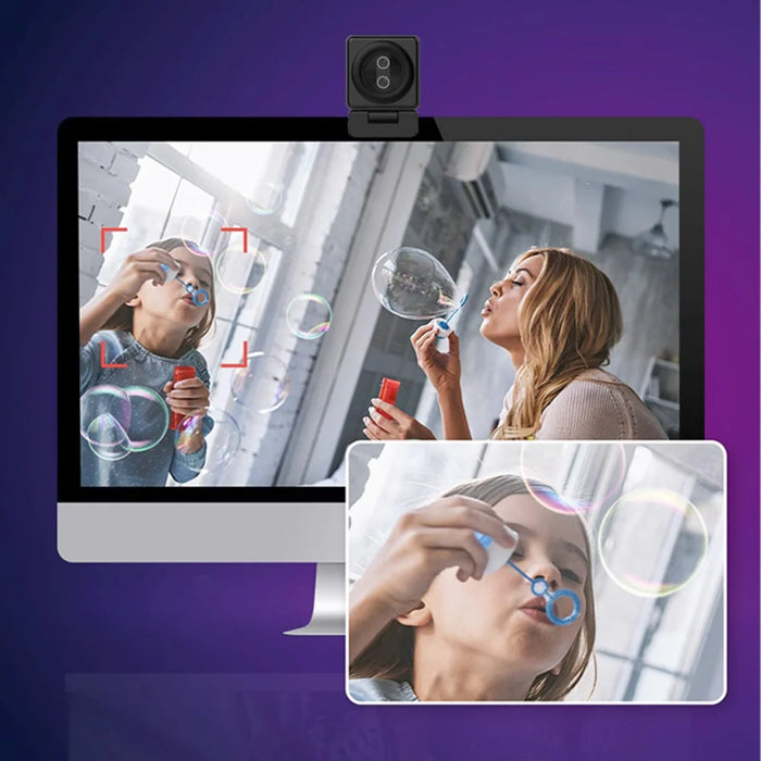 L43B Dual Lens 4K Ultra HD USB Webcam Auto Focus Computer Camera with Microphone and Remote Control - Black - 4