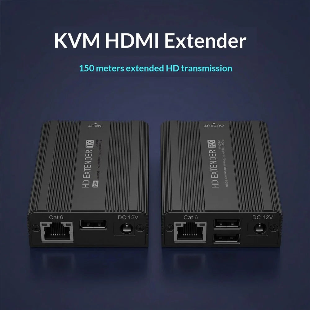 ET1815 150m Ethernet Cable KVM HD Extender for Remote Control (1 Transmitter+1 Receiver) - EU Plug - 3