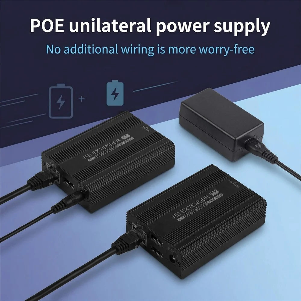ET1815 150m Ethernet Cable KVM HD Extender for Remote Control (1 Transmitter+1 Receiver) - EU Plug - 5
