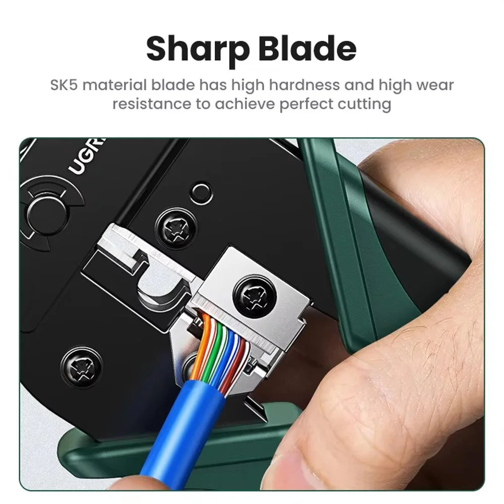 UGREEN NW136 Network Crimping Tool RJ45 / RJ11 Cable Stripper Cutter Crimping Pliers for CAT6 / 7 Ethernet LAN - 3