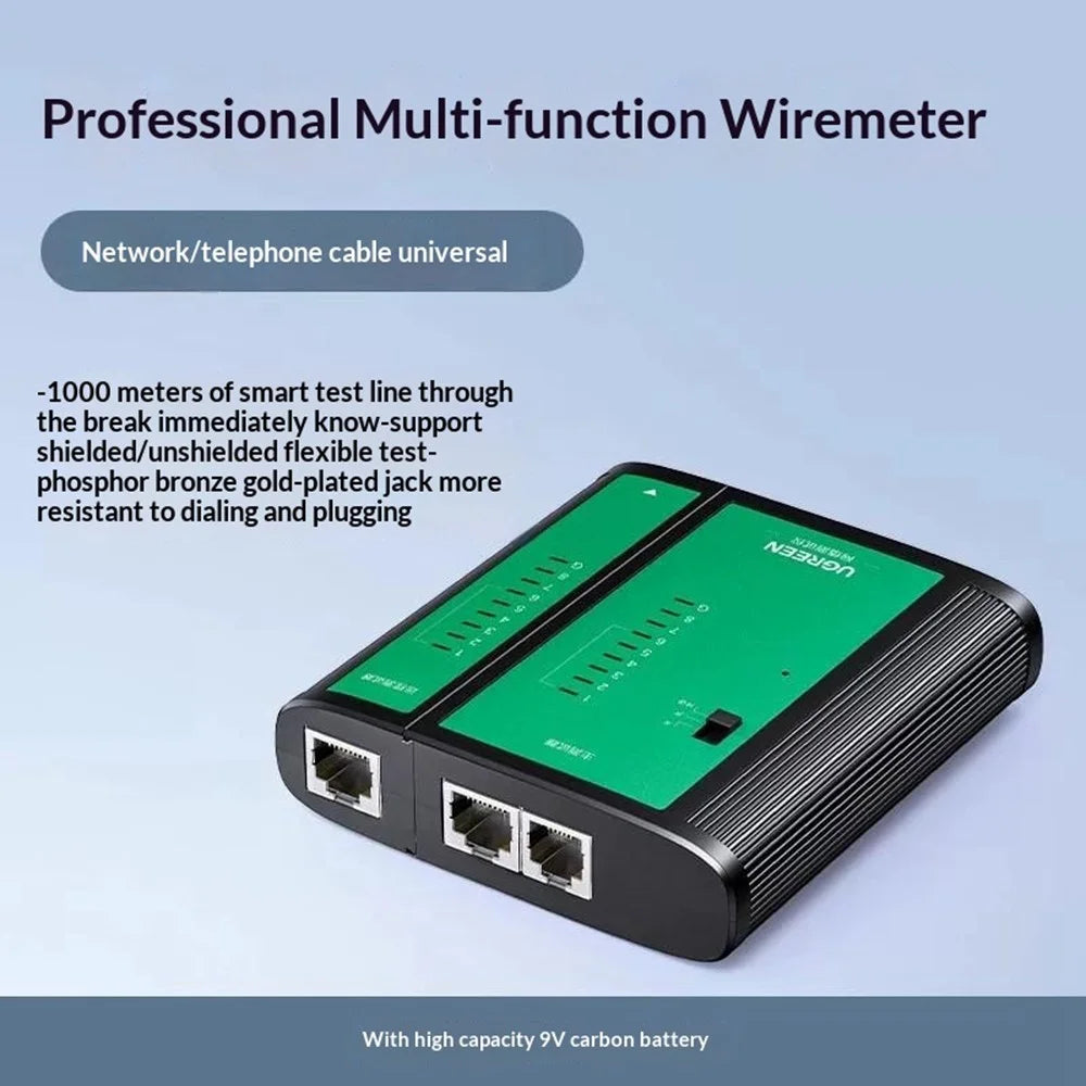 UGREEN NW167 10950 2-in-1 Network & Telephone Wire Cable Tester Tool with RJ45  /  RJ11 Interface Line Detector Tracker Tool - 2