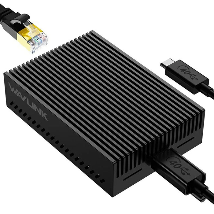 WAVLINK NWU342G 10Gbps Ethernet Adapter Aluminum Alloy RJ45 Network Converter for MacBook Windows - Black - 1
