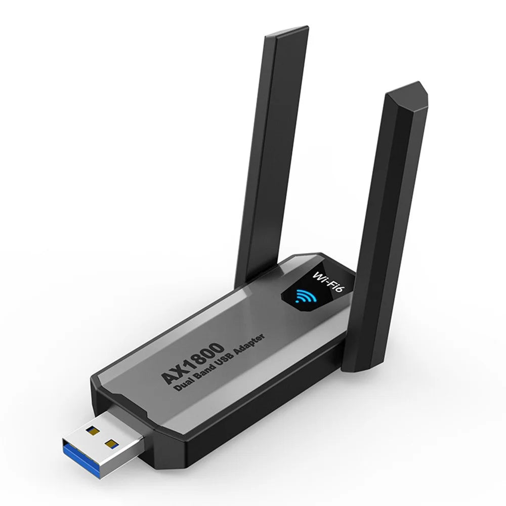 AX1800 USB 3.0 WiFi 6 Adapter 1800Mbps 5GHz / 2.4GHz Dual Band Wireless Network Card for PC Desktop - Black - 1