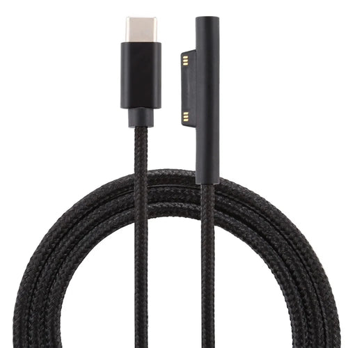 Type-C to 6Pin Nylon Notebook Power Adapter Cable 1.5m for Microsoft Surface Pro 3 / 4 / 5 / 6 - 1