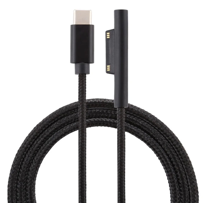 Type-C to 6Pin Nylon Notebook Power Adapter Cable 1.5m for Microsoft Surface Pro 3 / 4 / 5 / 6 - 1