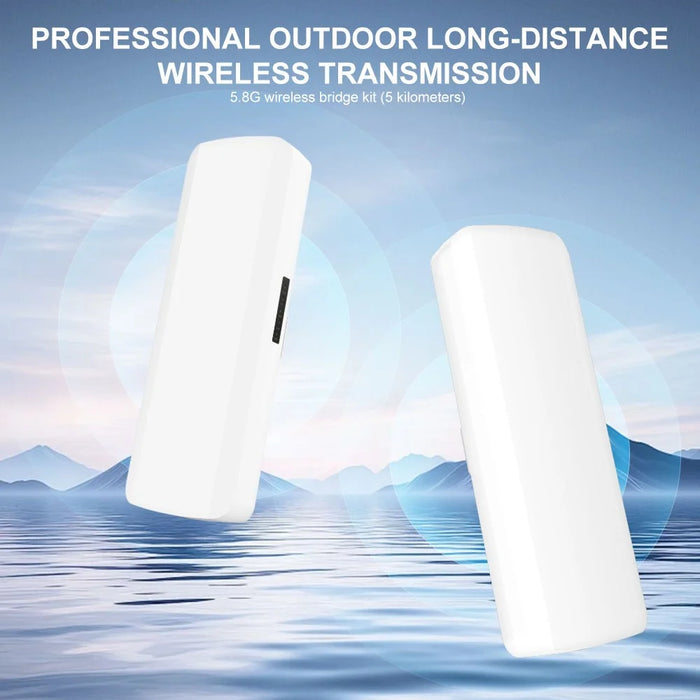 WB5893S 1 Pair 5.8G Wireless Bridge 5km Point to Point 900Mbps IP65 Waterproof Network Bridge for Outdoor Monitoring - US Plug - US Plug - 2