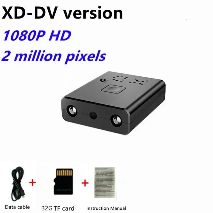 XD Ultra Mini Camera without TF Card 1080P HD Video Recorder Night Vision Motion Detection for Home Security - Black - 7