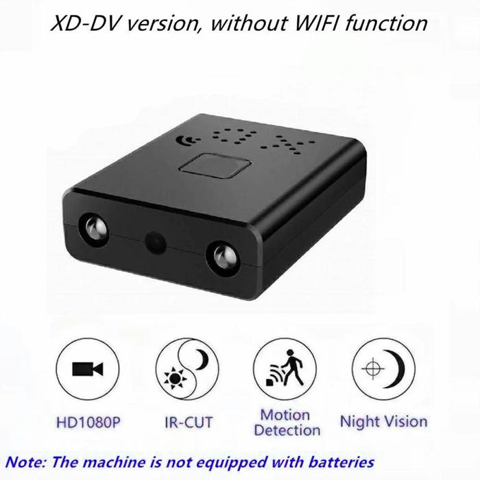 XD Ultra Mini Camera with 32GB TF Card + Card Reader 1080P HD Video Recorder Night Vision Motion Detection for Home Security - Black - 2