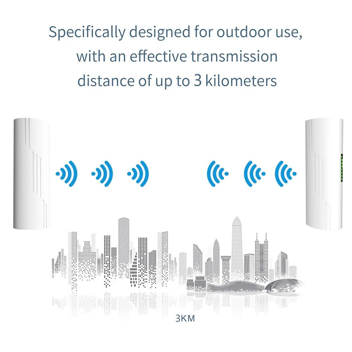 WB5890G 5.8G Outdoor Wireless Bridge CPE 3km Point to Point WiFi Bridge Kit for CCTV Camera Network - US Plug - 6