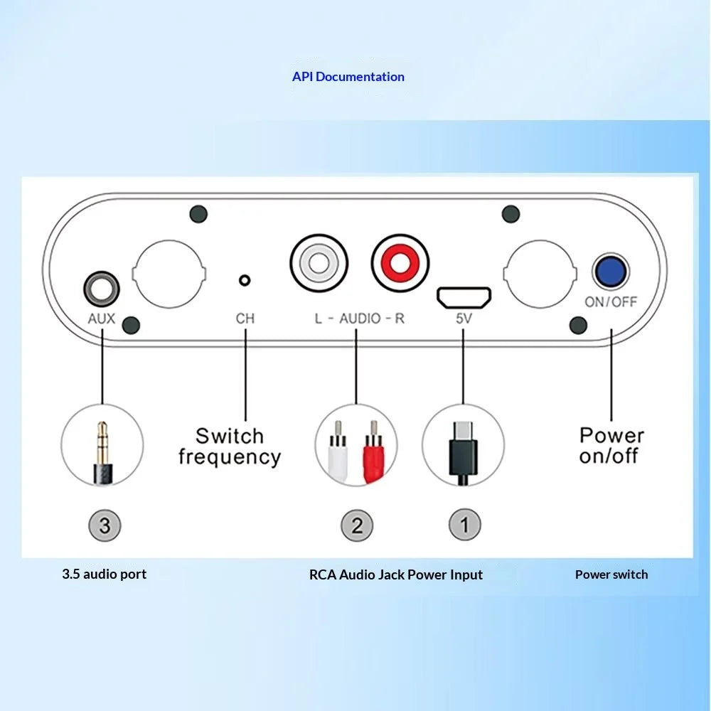AU680 Wireless Audio Transmitter Receiver Set 590-619MHz 100M Range 10CH for Home Entertainment - EU Plug - 2