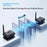AU5810 5.8G Wireless Audio Transmitter Receiver Set 100M Range 1TX to 10RX Hi-Fi AUX Adapter for Multi-Room - Black - 5