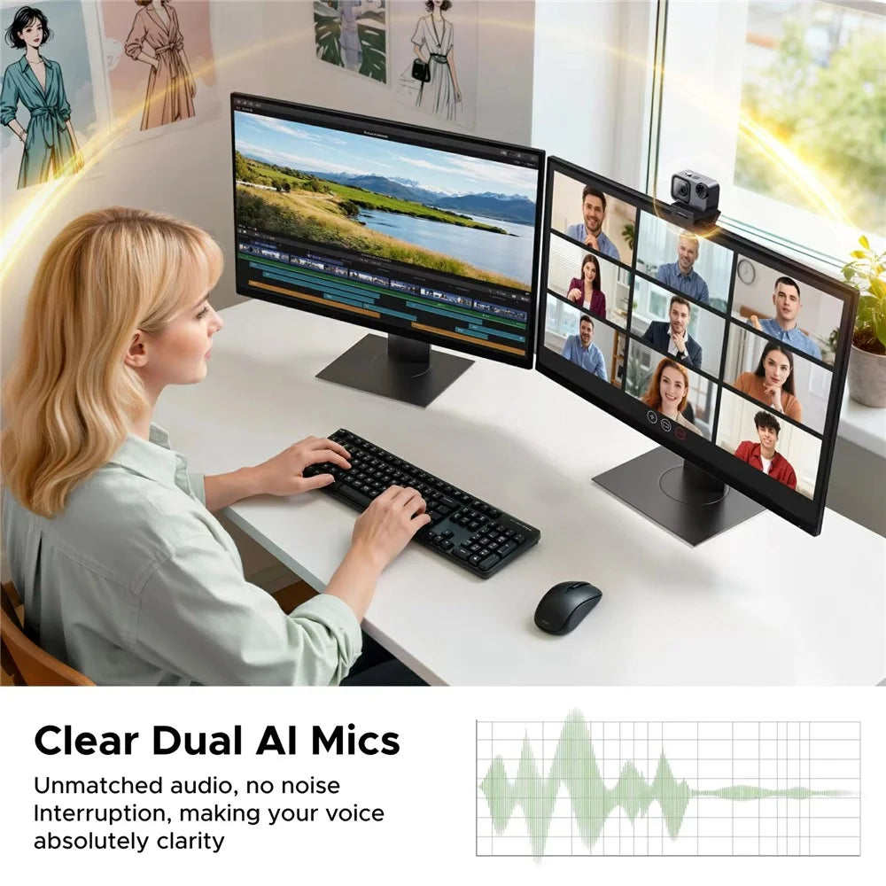 UGREEN CM930 75726 4K AI Auto Tracking Webcam 8MP Auto Focus with Dual Noise-Cancelling Mic for Streaming Gaming - 4