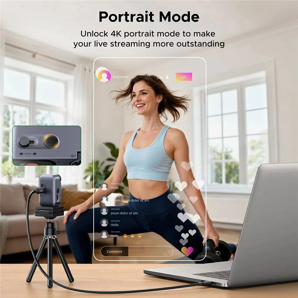 UGREEN CM930 75726 4K AI Auto Tracking Webcam 8MP Auto Focus with Dual Noise-Cancelling Mic for Streaming Gaming - 6