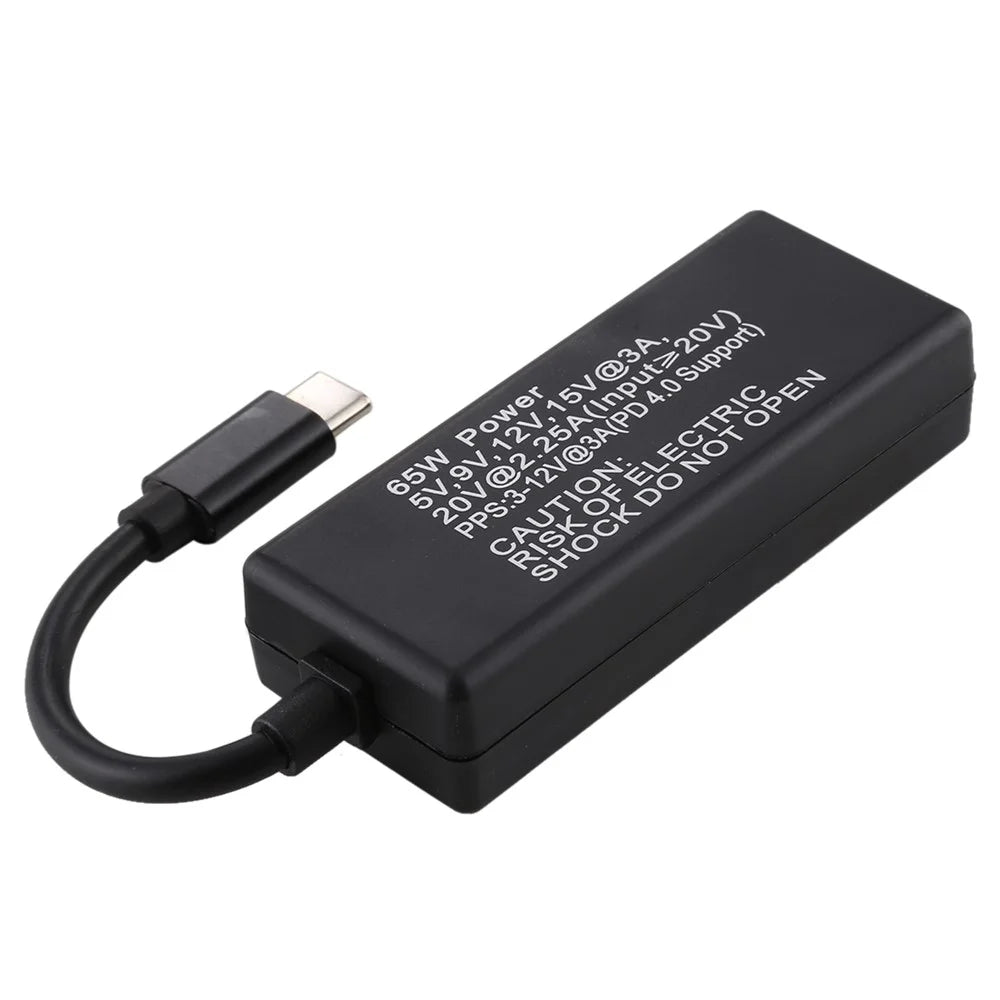 65W 5 Pin Magnetic Head to Type-C Male Head Converter for Apple Laptop All Models - Black - 2
