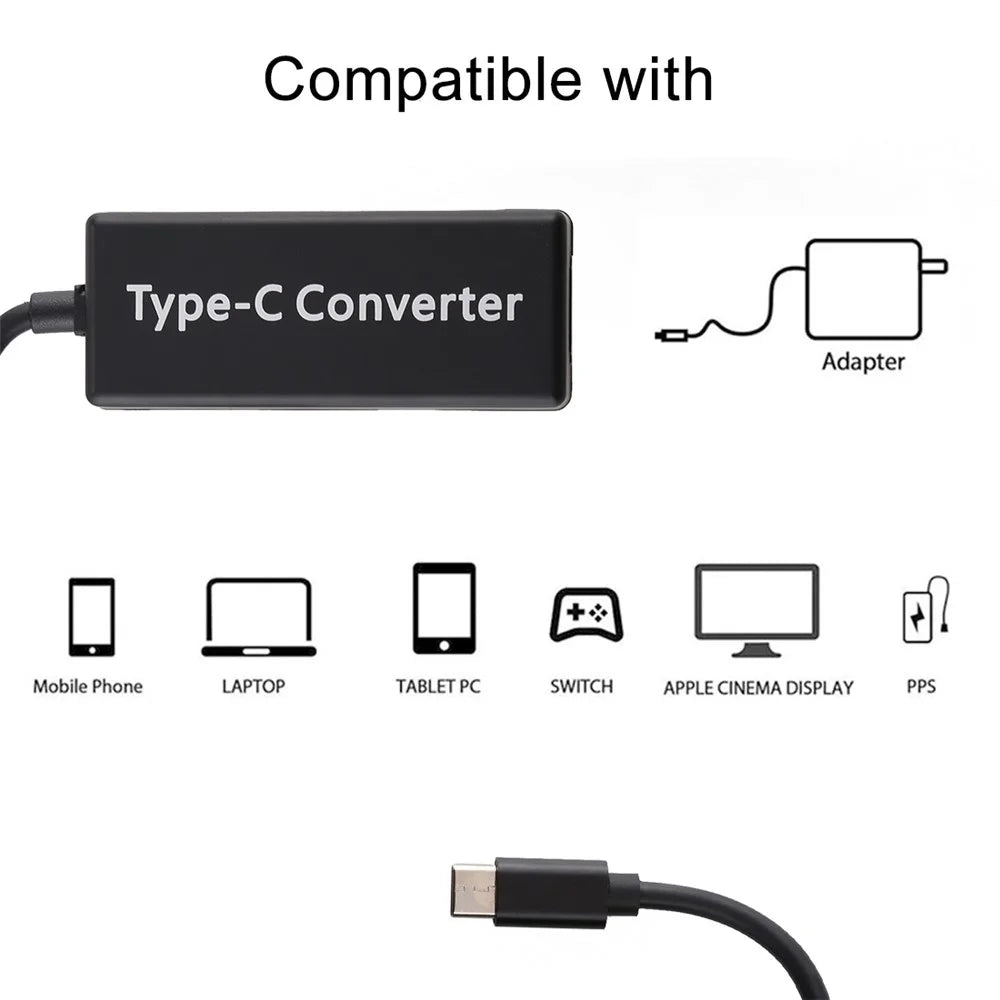 65W 5 Pin Magnetic Head to Type-C Male Head Converter for Apple Laptop All Models - Black - 4
