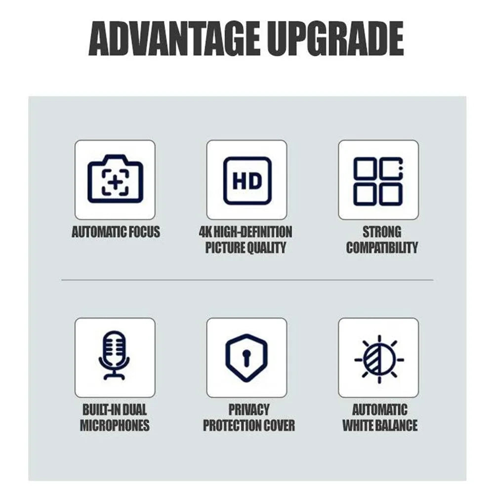 L22 4K HD USB Camera Built-in Microphone Webcam for Live Streaming Online Classes - 3
