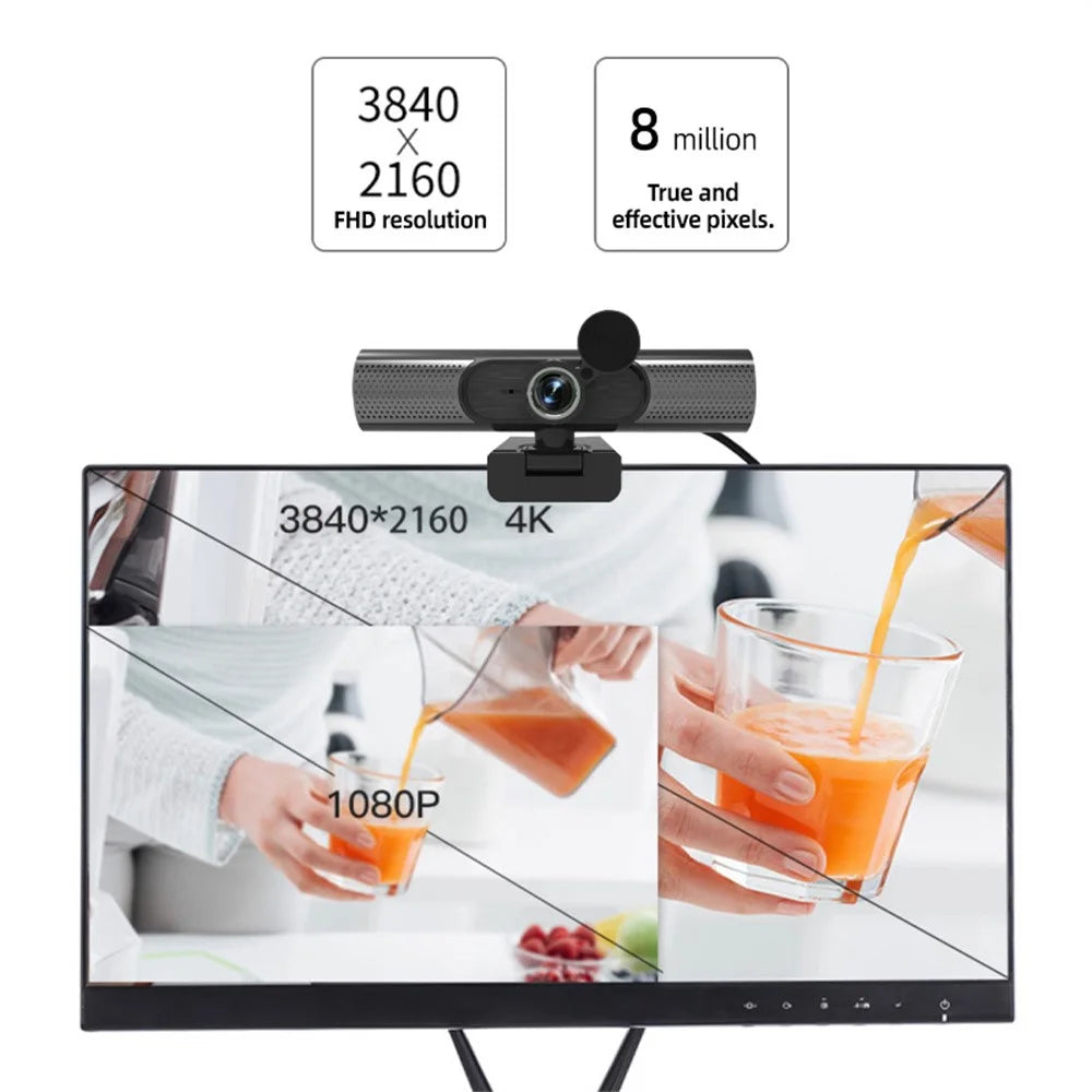 L22 4K HD USB Camera Built-in Microphone Webcam for Live Streaming Online Classes - 4