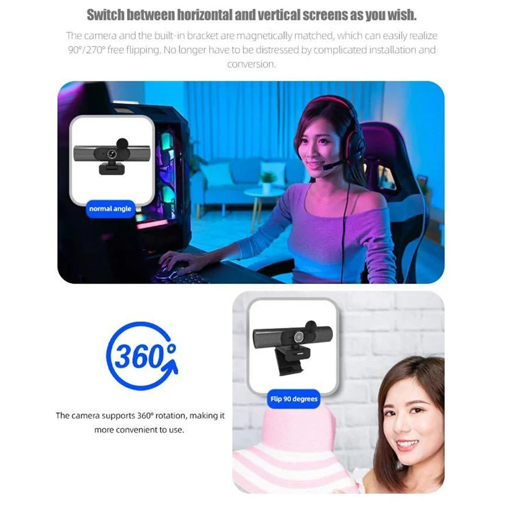 L22 4K HD USB Camera Built-in Microphone Webcam for Live Streaming Online Classes - 7