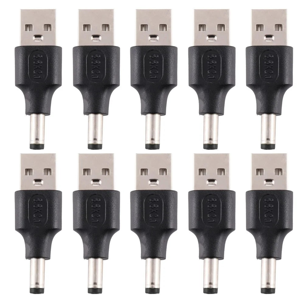 10Pcs DC Power Plug 5.5 x 2.1mm Male To USB 2.0 Adapter - 1