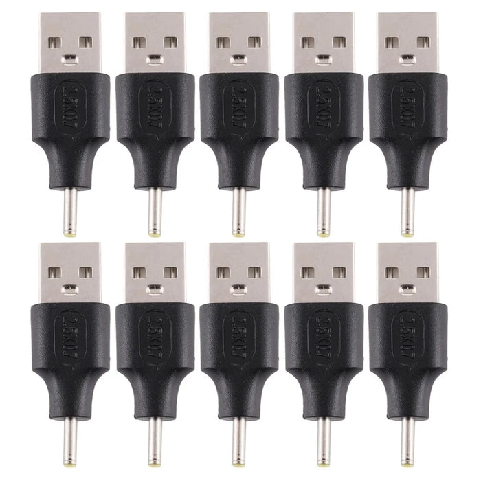 10Pcs DC Power Plug 2.5 x 0.7mm Male To USB 2.0 Male Adapter - 1