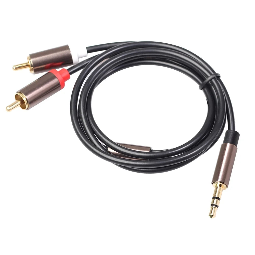 3.5mm Male to 2RCA Male Audio Cable 2 Meters - 1