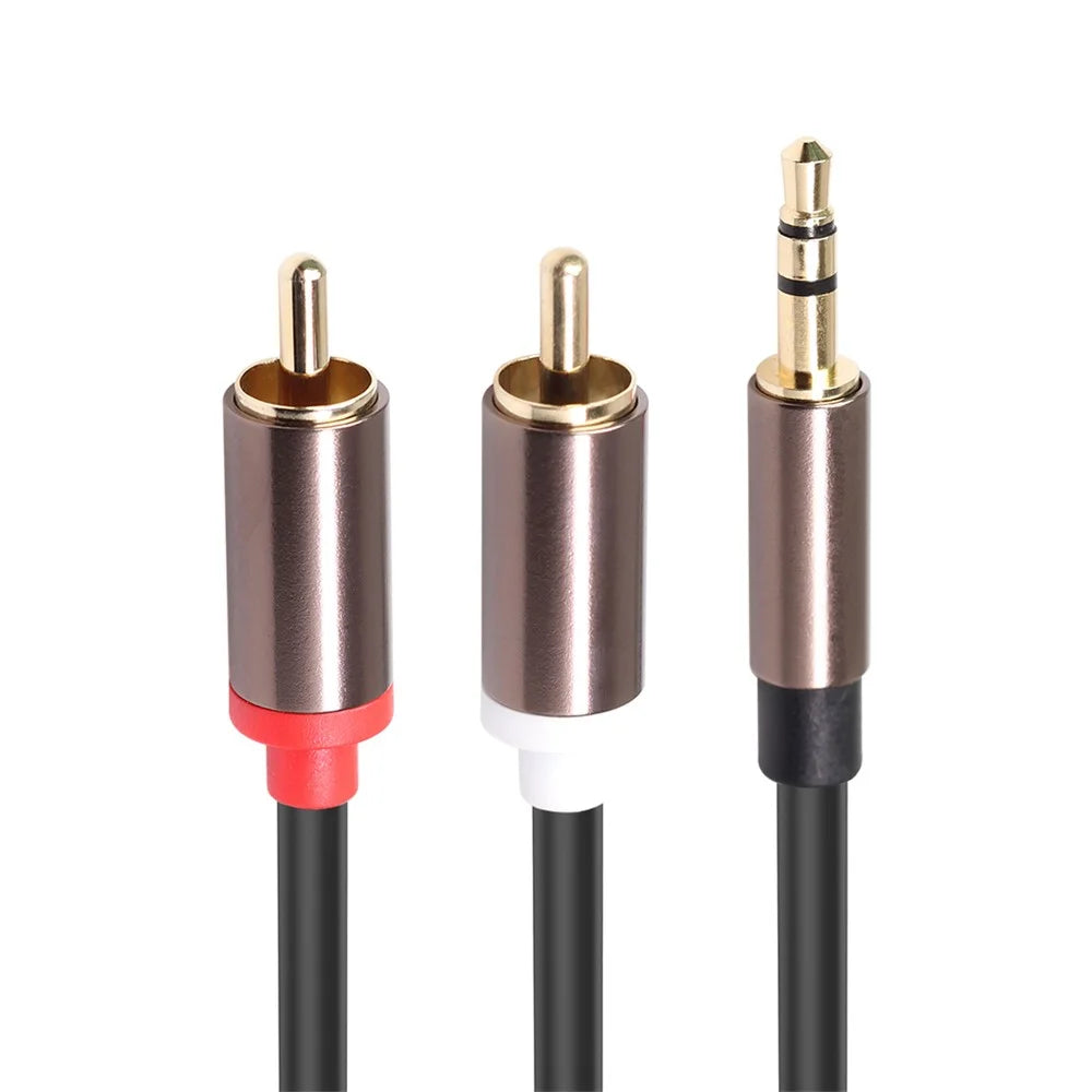 3.5mm Male to 2RCA Male Audio Cable 2 Meters - 2