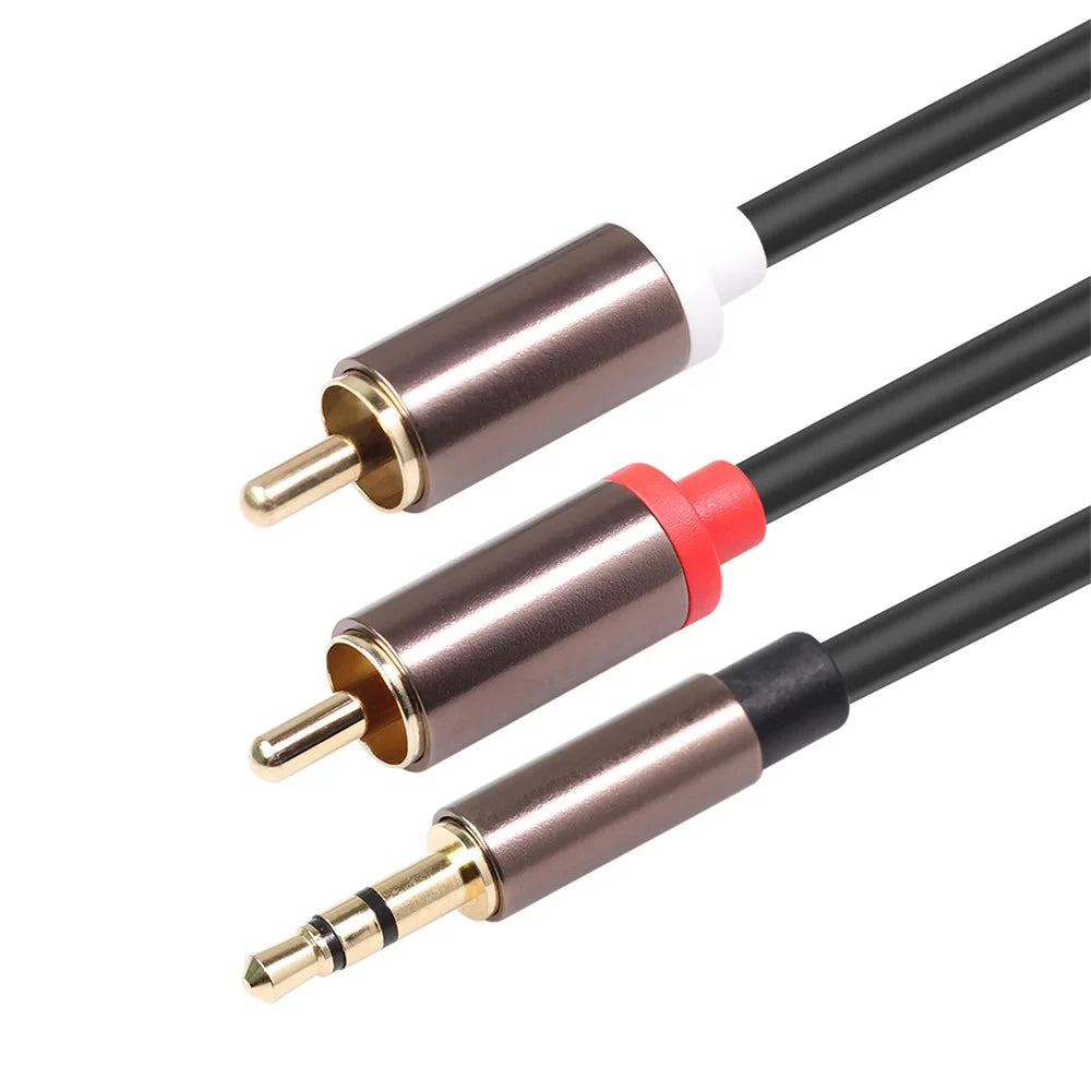 3.5mm Male to 2RCA Male Audio Cable 2 Meters - 4