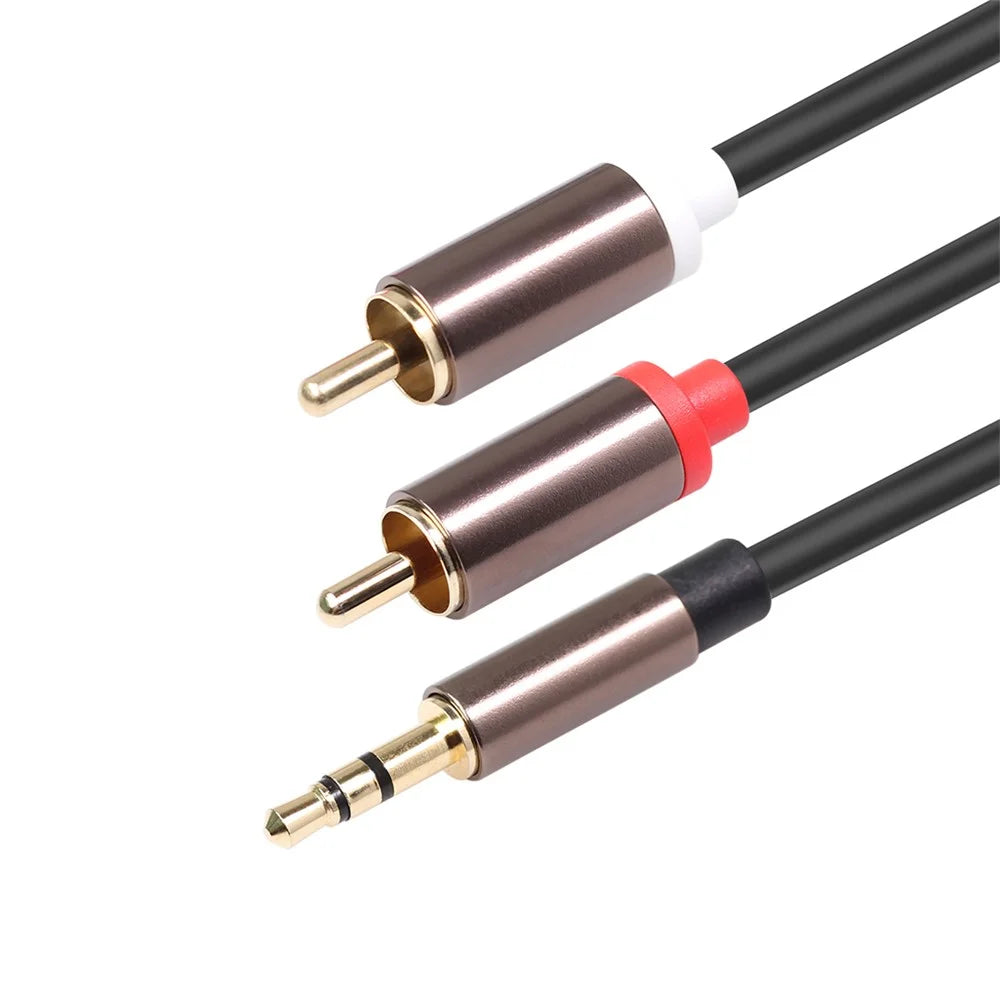 3.5mm Male to 2RCA Male Audio Cable 2 Meters - 6