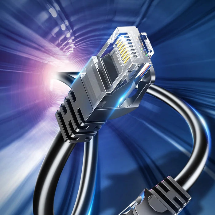 ESSAGER 0.5m Cat6 RJ45 Network LAN Cable Ethernet Cable Computer Patch Cord for Router - Round Wire - 3