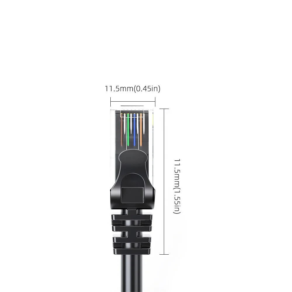 ESSAGER 2m Ethernet Cable Cat 6 Lan Cable RJ45 Network Patch Cord for PC Computer Router - Round Wire - 5