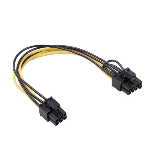 6Pin Female to 8Pin (6pin+2pin) Female Adapter Cable 20cm  PCI-Express GPU Video Graphics Card Power Supply Converter Cord - 1
