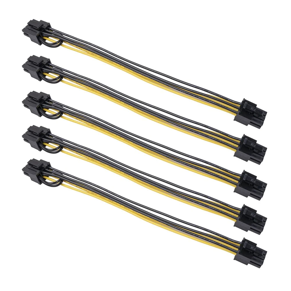 6Pin Female to 8Pin (6pin+2pin) Female Adapter Cable 20cm  PCI-Express GPU Video Graphics Card Power Supply Converter Cord - 6