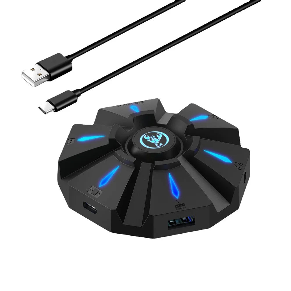 HXSJ P9 Controller Gaming Keyboard Mouse Converter Adapter with LED Light for PS4/PS3/Xbox One - 1