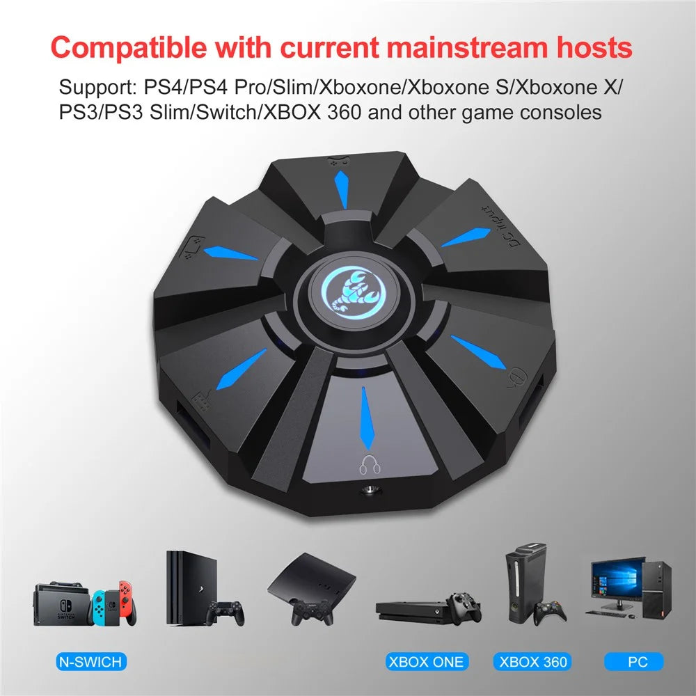 HXSJ P9 Controller Gaming Keyboard Mouse Converter Adapter with LED Light for PS4/PS3/Xbox One - 5