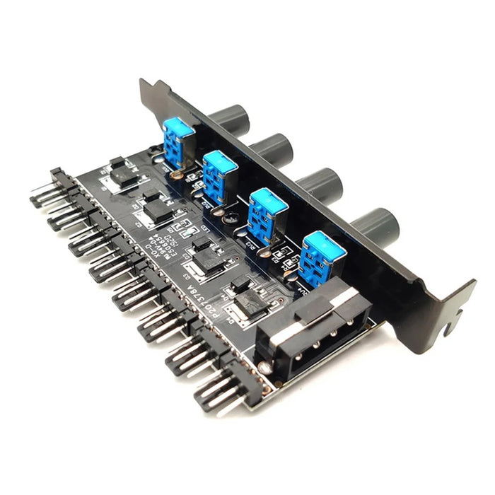 4Pin 3Pin 8 Way 4 Knob Computer Case Cooling Fan Hub Speed Controller Regulator Splitter Adapter (4-pin IDE Power Supply) - 1