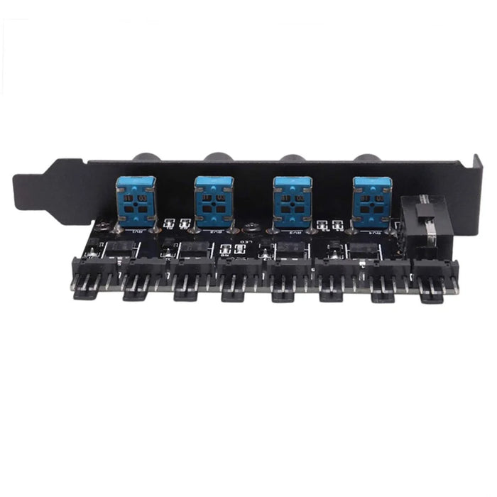 4Pin 3Pin 8 Way 4 Knob Computer Case Cooling Fan Hub Speed Controller Regulator Splitter Adapter (4-pin IDE Power Supply) - 7