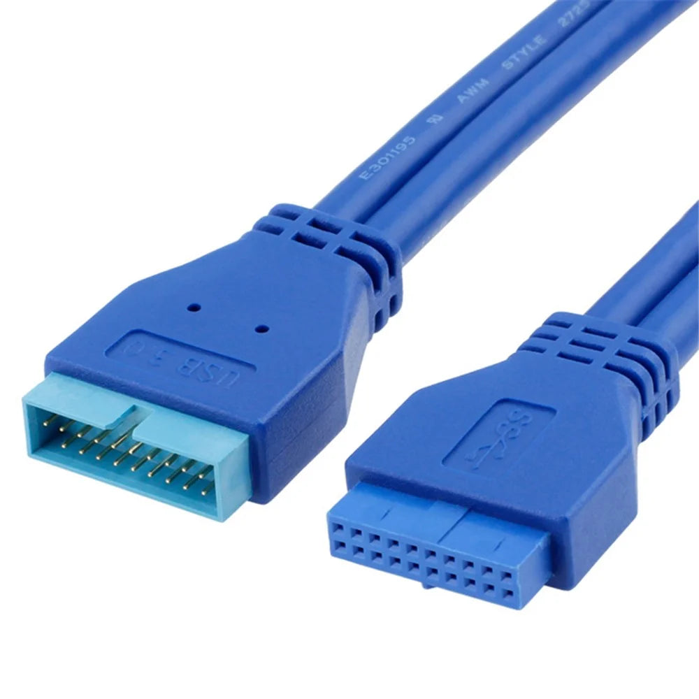 0.5m Male to Female USB 3.0 Motherboard 20 Pin Header Extension Adapter Cable - 1