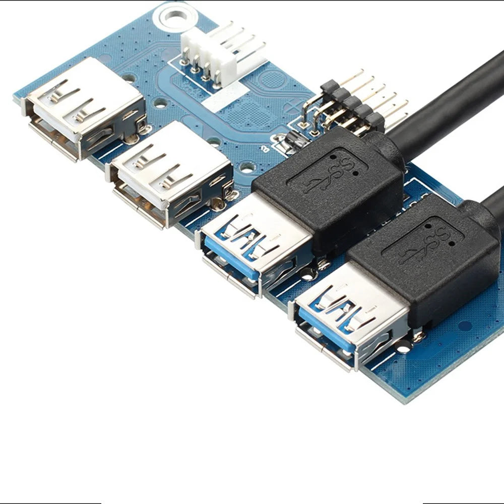3.5 Inch Front Panel 2-port USB 3.0 2-port USB 2.0 Adapter Expansion Board for DIY Computer Case - 5