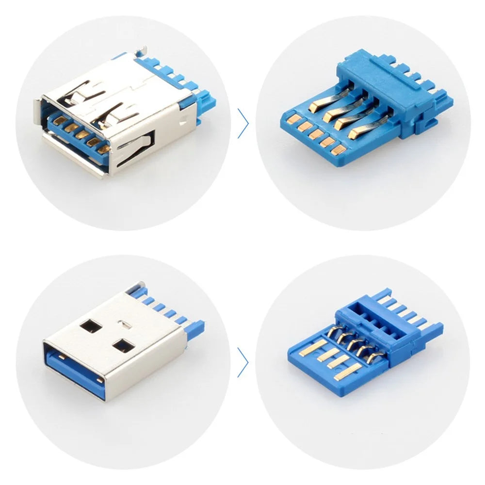 1m Panel Mount USB 3.0 Male to Female Extension Cable Shielded with Double Screws - 4