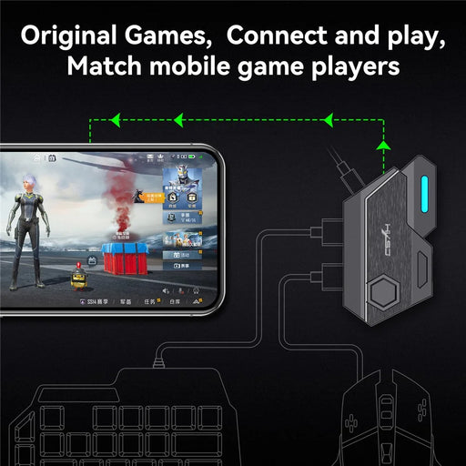 HXSJ Portable Mobile Phone Game Wired Keyboard Mouse Converter Bluetooth-compatible Adapter - 2