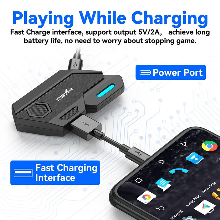 HXSJ Portable Mobile Phone Game Wired Keyboard Mouse Converter Bluetooth-compatible Adapter - 5