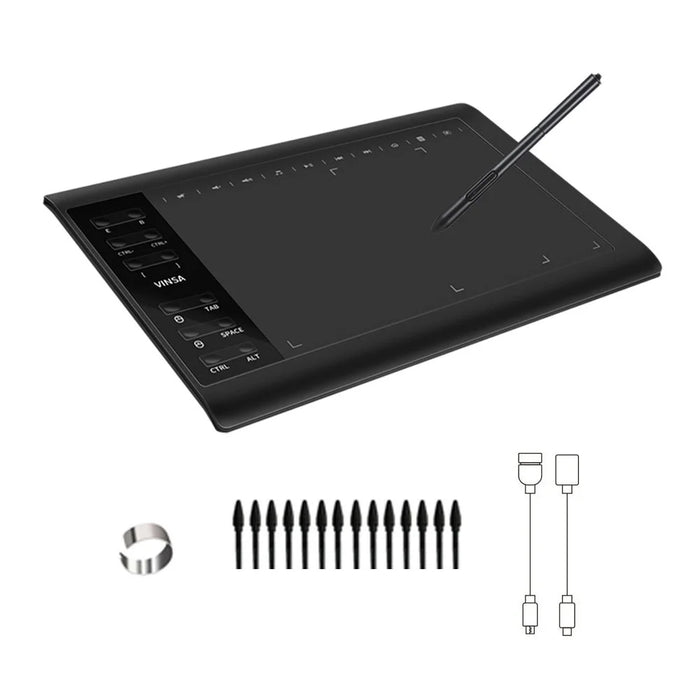 VINSA Digital Tablet Electronic Drawing Plate Hand Drawing Board with Charging Free Pressure Sensitive Pen for Mobile Phone Computer Laptop - 1