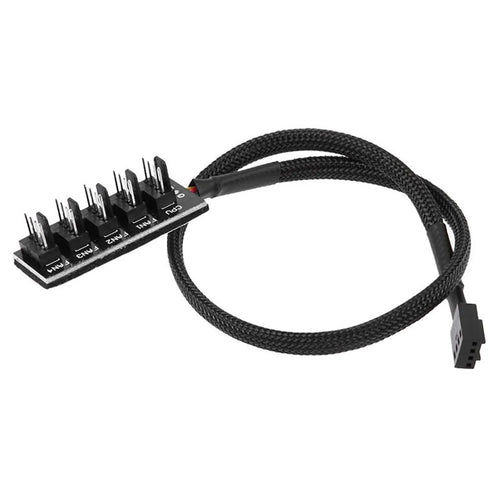 Desktop Computer CPU Chassis Fan 4-Pin PWM 1 to 5 Hub Adapter 3-Pin/4-Pin Cooling Fan Connector - 1